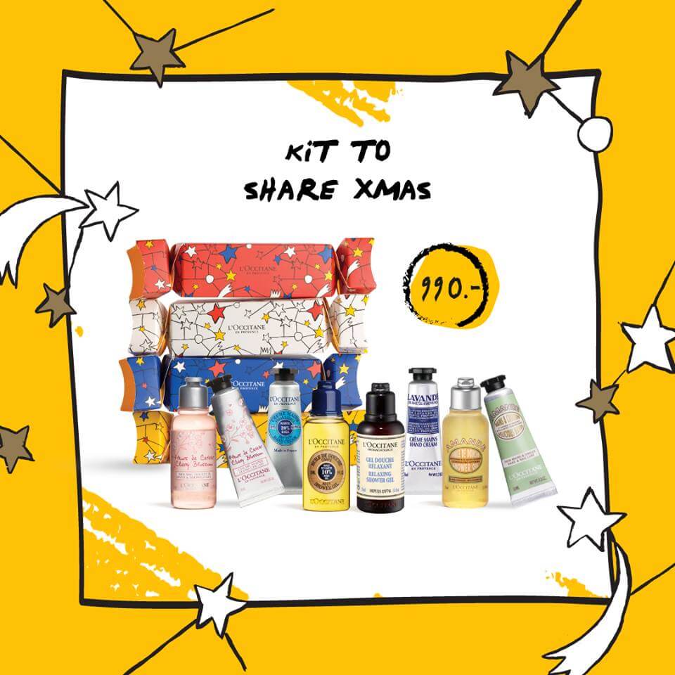 L'occitane Kit To share Xmas 2018  L’Occitane X CASTELBAJAC แฟชั่นเฮาส์ชื่อดังแห่งปารีส ได้ร่วมมือกันจัดชุดของขวัญประจำปี 2018 ด้วยดีไซน์ที่โดดเด่นสะดุดตา ลวดลายกล่องของขวัญที่ถูกประดับประดาด้วยกลุ่มดาวร้อยเรียงสื่อถึงการแบ่งปัน เตือนให้เราระลึกถึงช่วงเวลาแห่งเทศกาลคริสต์มาส ซึ่งถือเป็นชั่วโมงมหัศจรรย์แห่ง “การให้” ที่ทุกคนรอคอยอย่างแท้จริง